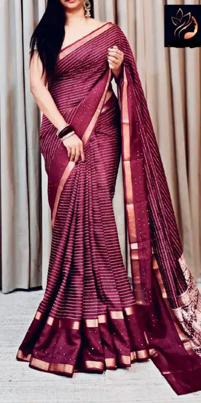 Wine Dola Silk Lace Border Sequins Work Saree | Sarees, Bollywood Sarees, Creative Sarees, Designer Sarees, Embroidered Sarees, Ethnic Saree, Modern Digital sarees, Party Wear Sarees