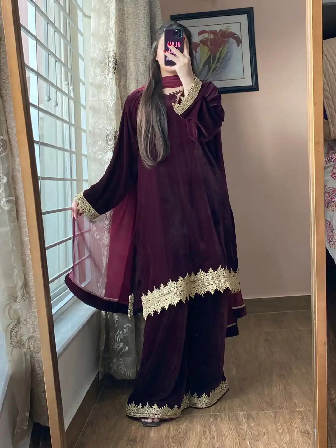 Wine Georgette Lace Embroidery Work Salwar Suit | Jump Suits, Tops & Bottoms, Track Suits, Salwar suit, Casual Suits, Creative suits, Designer Suits, Palazzo Suits, Party Wear Suits, Patiala Suits, Straight Suits, Trendy Wear