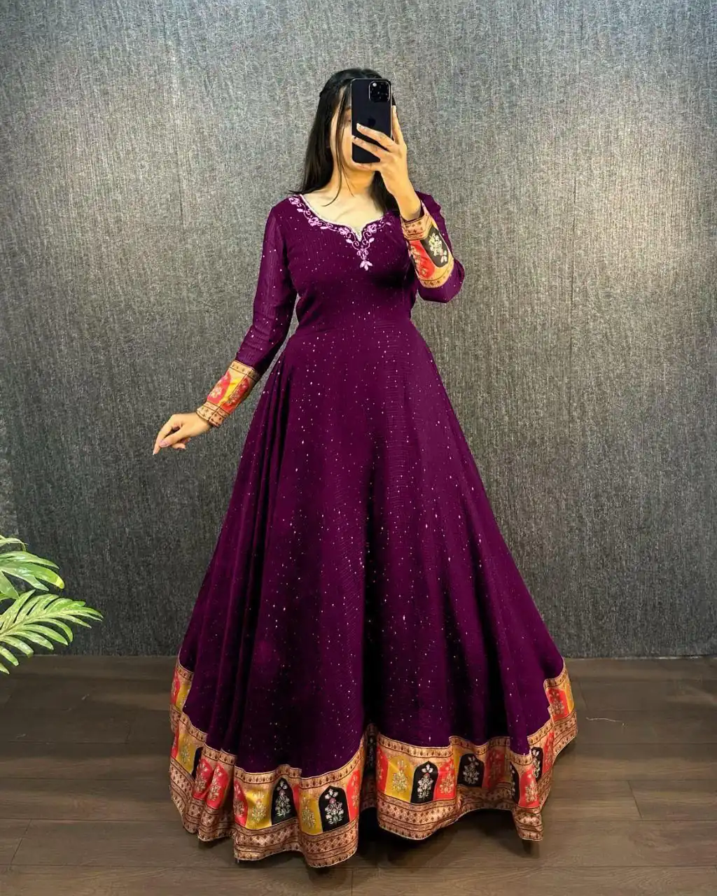Wine Georgette Wide Sequence Work Anarkali Gown | Gowns, Bollywood Gowns, Creative Gowns, Designer Gowns, Embroidered Gowns, Party Wear Gowns, Straight Suits