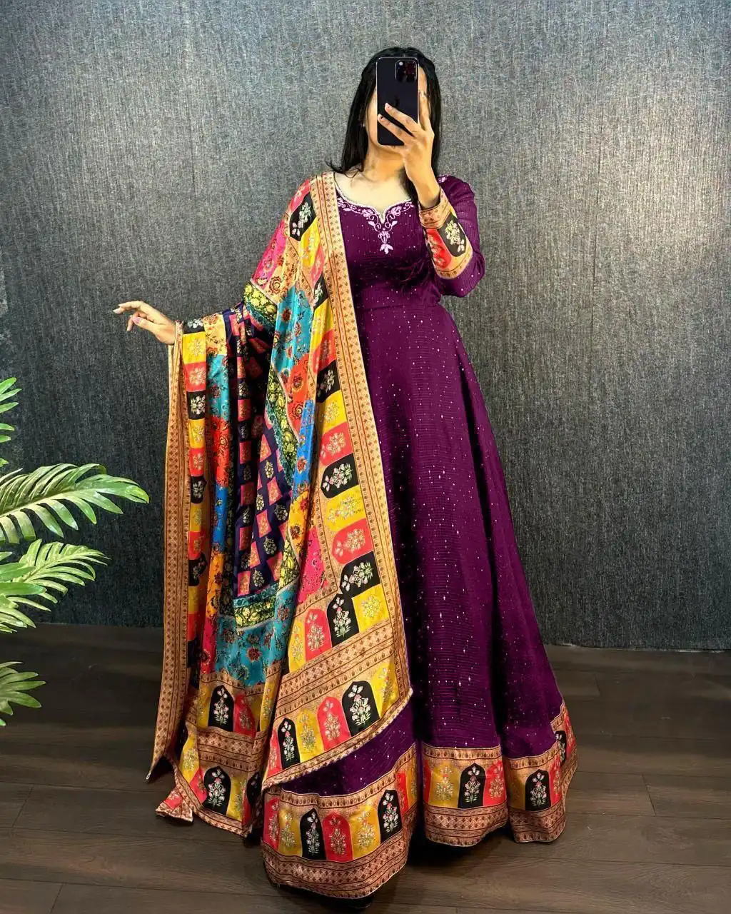 Wine Georgette Wide Sequence Work Anarkali Gown | Gowns, Bollywood Gowns, Creative Gowns, Designer Gowns, Embroidered Gowns, Party Wear Gowns, Straight Suits