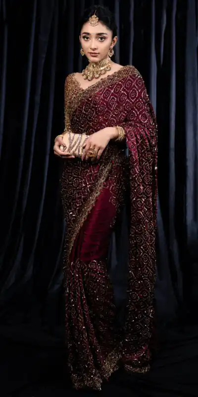 Wine Kasturi Silk Georgette Zari Work Saree | Sarees, Bollywood Sarees, Creative Sarees, Designer Sarees, Embroidered Sarees, Ethnic Saree, Modern Digital sarees, Party Wear Sarees