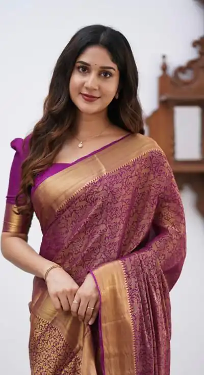 Wine Lichi Silk Border Jacquard Work Saree | Sarees, Bollywood Sarees, Creative Sarees, Designer Sarees, Embroidered Sarees, Ethnic Saree, Modern Digital sarees, Party Wear Sarees