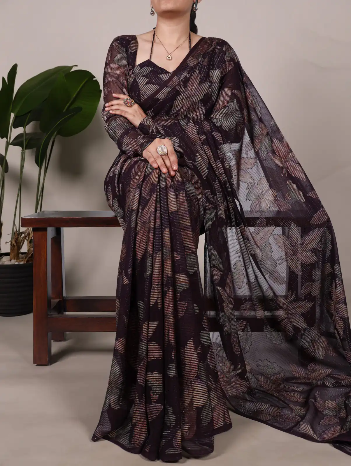 Wine Lurex Floral Viscose Saree | Sarees, Bollywood Sarees, Creative Sarees, Designer Sarees, Embroidered Sarees, Ethnic Saree, Modern Digital sarees, Party Wear Sarees