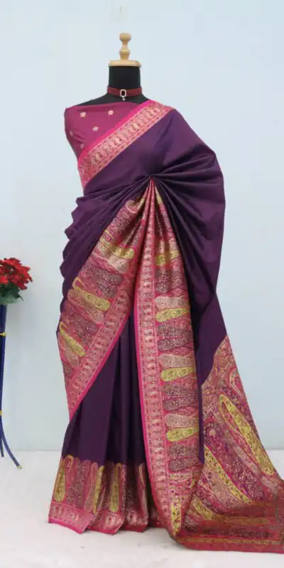 Wine Paithani Silk Woven Motifs Work Saree | Sarees, Bollywood Sarees, Creative Sarees, Designer Sarees, Embroidered Sarees, Ethnic Saree, Modern Digital sarees, Party Wear Sarees