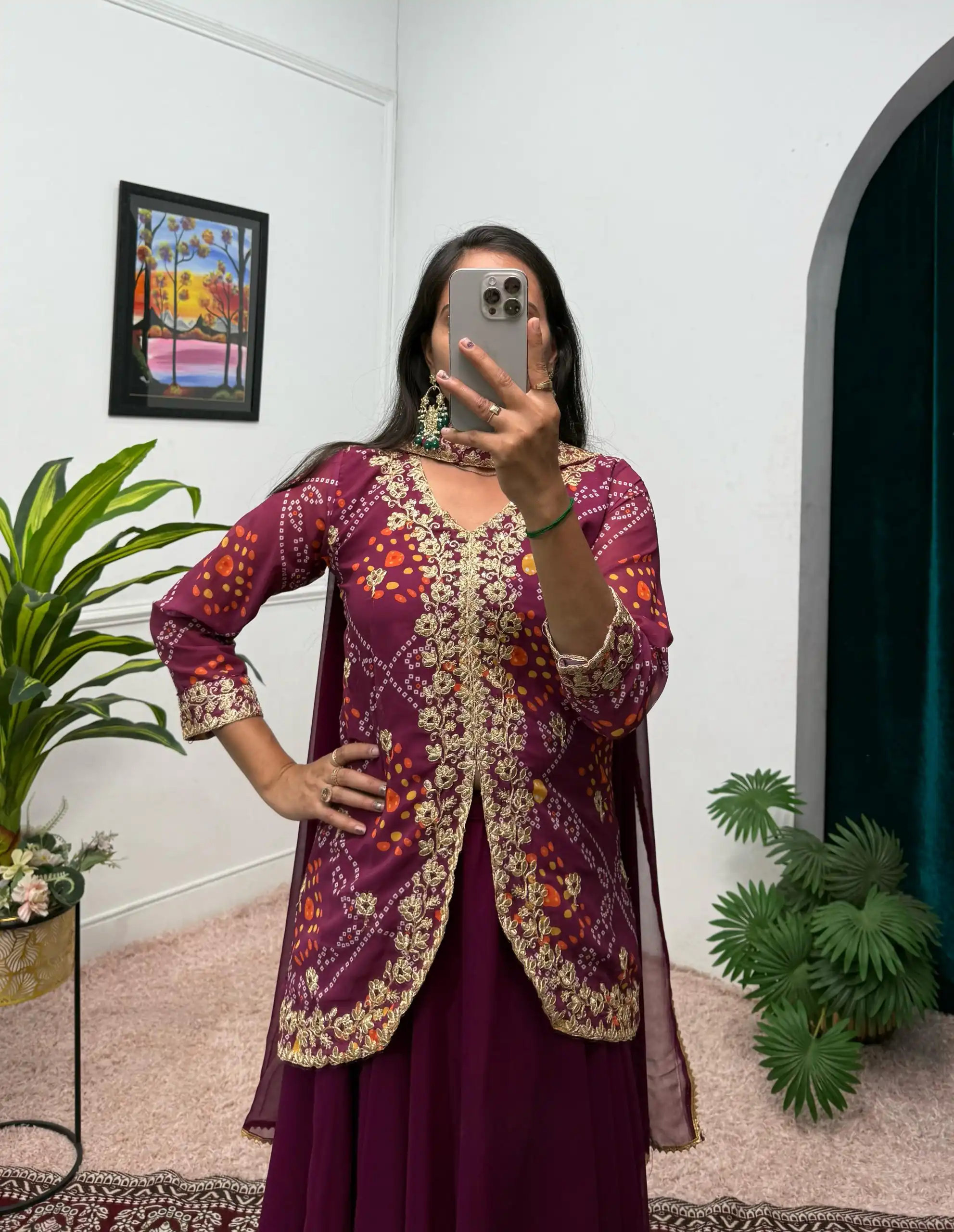 Wine Printed Faux Georgette Embroidery Work Salwar Suit | Jump Suits, Salwar suit, Casual Suits, Creative suits, Designer Suits, Palazzo Suits, Party Wear Suits, Patiala Suits, Straight Suits