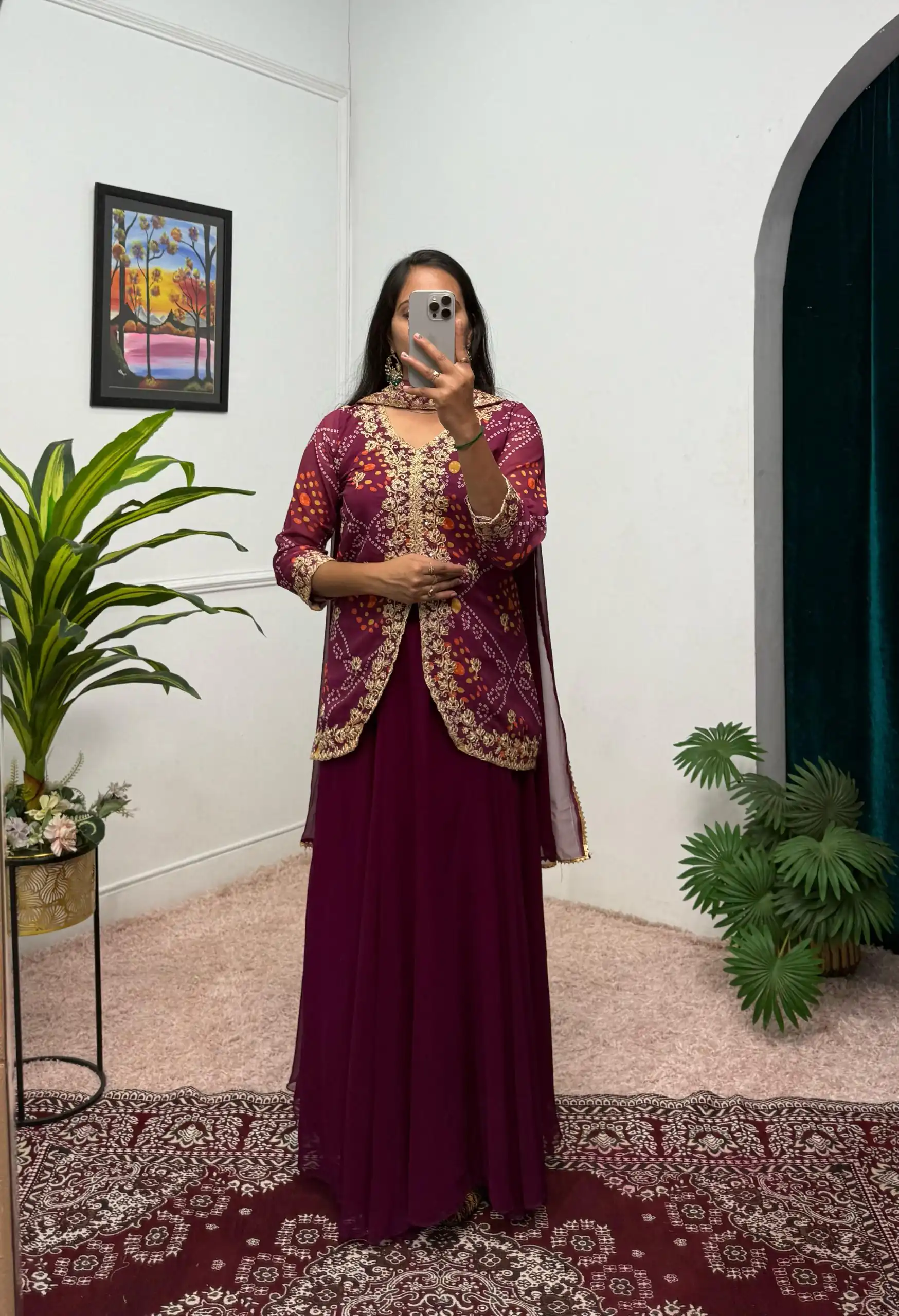 Wine Printed Faux Georgette Embroidery Work Salwar Suit | Jump Suits, Salwar suit, Casual Suits, Creative suits, Designer Suits, Palazzo Suits, Party Wear Suits, Patiala Suits, Straight Suits