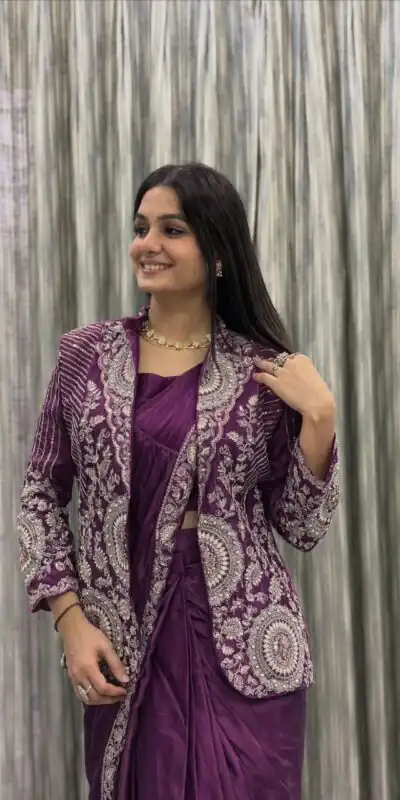 Wine Rangoli Silk Embroidery Work Saree | Sarees, Bollywood Sarees, Creative Sarees, Designer Sarees, Embroidered Sarees, Ethnic Saree, Modern Digital sarees, Party Wear Sarees