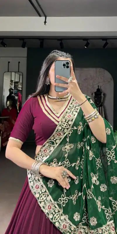 Wine Rayon Embroidery Sequins Lehenga Choli | Lehenga, Bollywood Lehenga, Creative Lehenga, Designer Lehenga, Embroidered Lehenga, Party Wear Lehenga