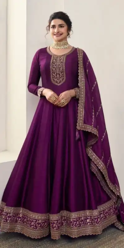 Wine Silk Georgette Embroidery Work Salwar Suit | Jump Suits, Salwar suit, Casual Suits, Creative suits, Designer Suits, Palazzo Suits, Party Wear Suits, Patiala Suits, Straight Suits