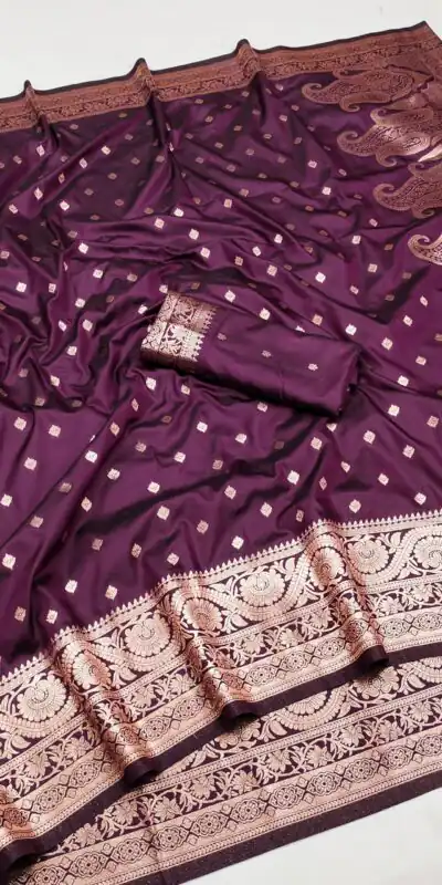 Wine Soft Banarasi Silk Zari Lace Work Saree | Sarees, Bollywood Sarees, Creative Sarees, Designer Sarees, Embroidered Sarees, Ethnic Saree, Modern Digital sarees, Party Wear Sarees