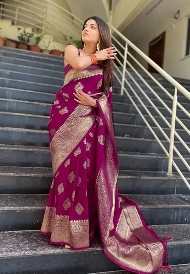 Wine Soft Lichi Jacquard Rich Pallu Saree | Sarees, Bollywood Sarees, Creative Sarees, Designer Sarees, Embroidered Sarees, Ethnic Saree, Modern Digital sarees, Party Wear Sarees