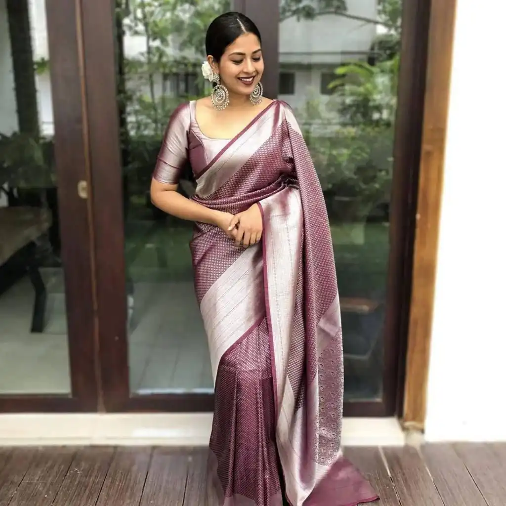 Wine Soft Lichi Silk Lace Work Border Saree | Sarees, Bollywood Sarees, Creative Sarees, Designer Sarees, Embroidered Sarees, Ethnic Saree, Modern Digital sarees, Party Wear Sarees