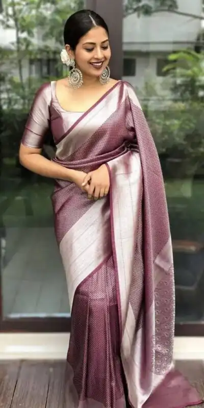 Wine Soft Lichi Silk Lace Work Border Saree | Sarees, Bollywood Sarees, Creative Sarees, Designer Sarees, Embroidered Sarees, Ethnic Saree, Modern Digital sarees, Party Wear Sarees