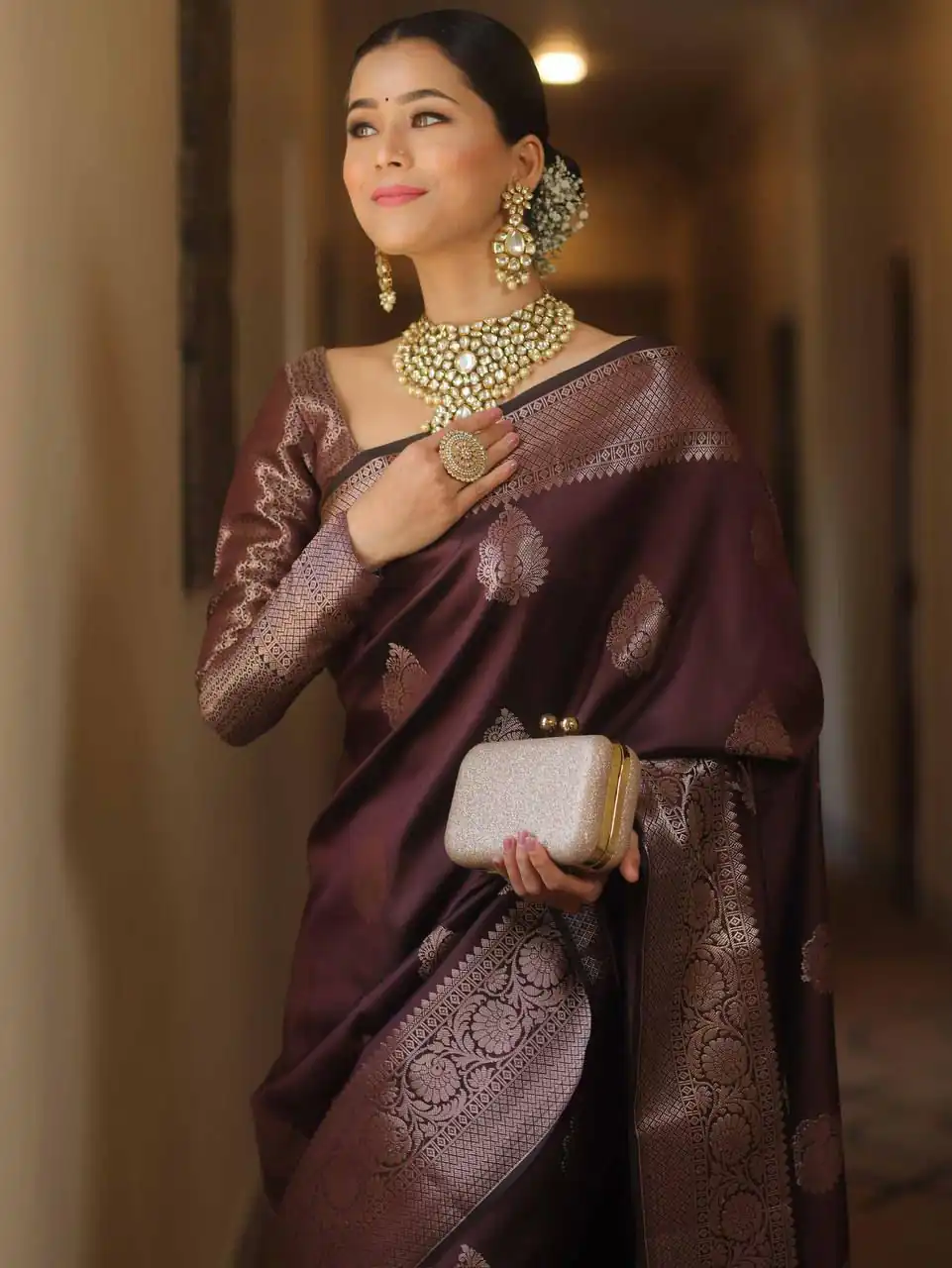 Wine Soft Lichi Silk Rich Pallu Border Saree | Sarees, Bollywood Sarees, Creative Sarees, Designer Sarees, Embroidered Sarees, Ethnic Saree, Modern Digital sarees, Party Wear Sarees