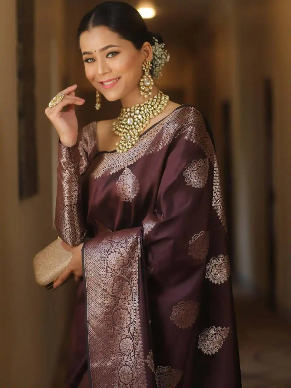 Wine Soft Lichi Silk Rich Pallu Border Saree | Sarees, Bollywood Sarees, Creative Sarees, Designer Sarees, Embroidered Sarees, Ethnic Saree, Modern Digital sarees, Party Wear Sarees