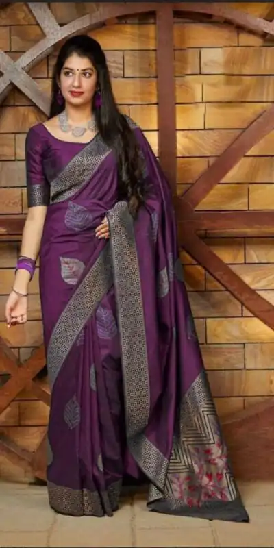 Wine Soft Lichi Silk Saree | Sarees, Bollywood Sarees, Creative Sarees, Designer Sarees, Embroidered Sarees, Ethnic Saree, Modern Digital sarees, Party Wear Sarees