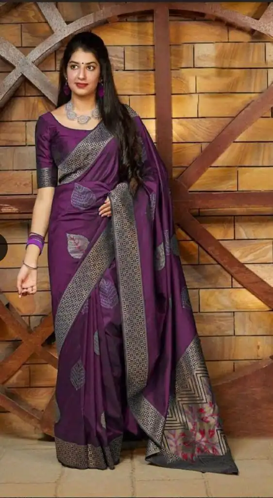 Wine Soft Lichi Silk Saree | Sarees, Bollywood Sarees, Creative Sarees, Designer Sarees, Embroidered Sarees, Ethnic Saree, Modern Digital sarees, Party Wear Sarees