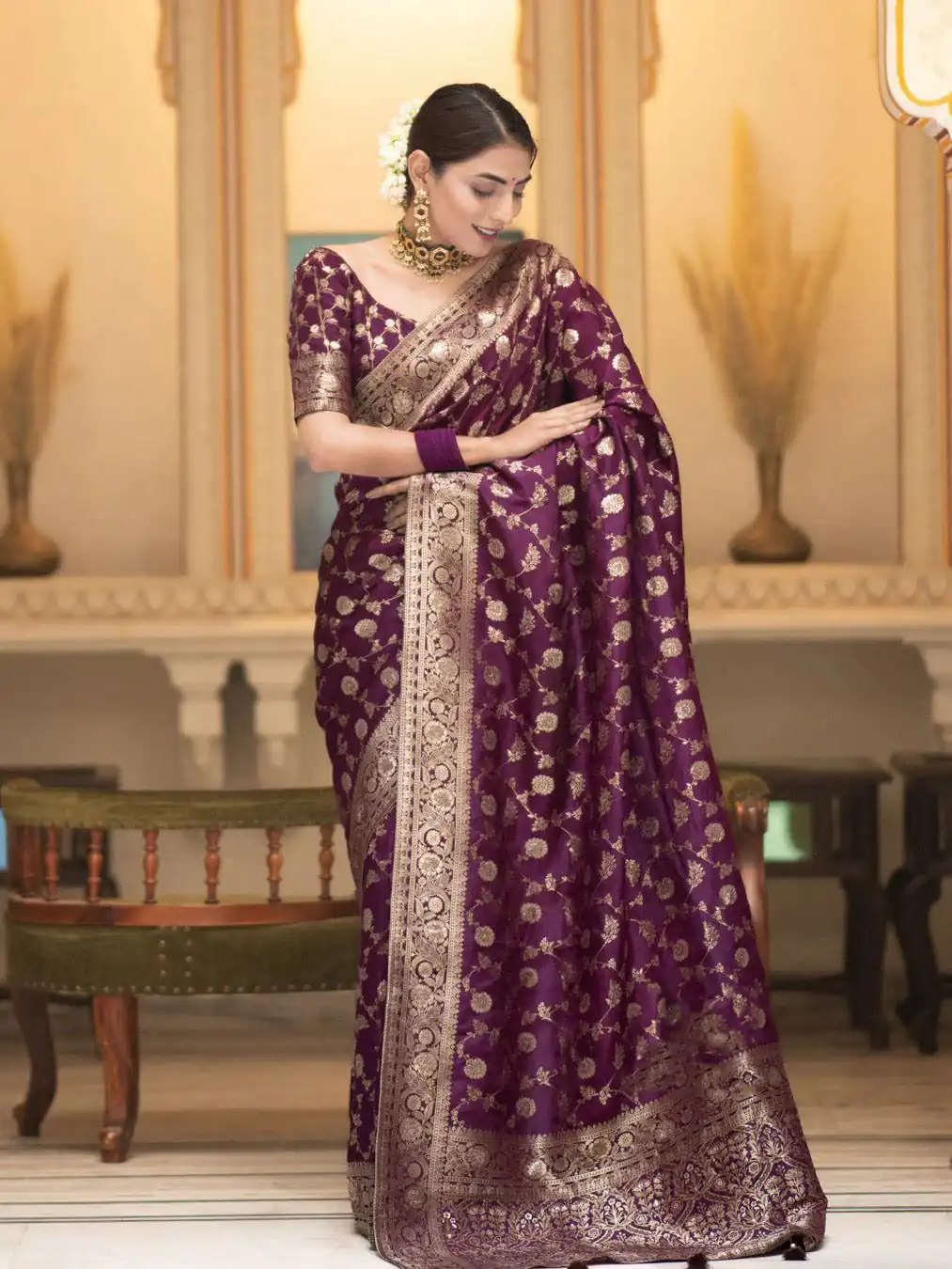 Wine Soft Lichi Silk With Jacquard Work Saree | Sarees, Bollywood Sarees, Creative Sarees, Designer Sarees, Embroidered Sarees, Ethnic Saree, Modern Digital sarees, Party Wear Sarees