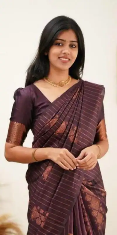 Wine Soft Lichi Silk With Lace Work Saree | Sarees, Bollywood Sarees, Creative Sarees, Designer Sarees, Embroidered Sarees, Ethnic Saree, Modern Digital sarees, Party Wear Sarees
