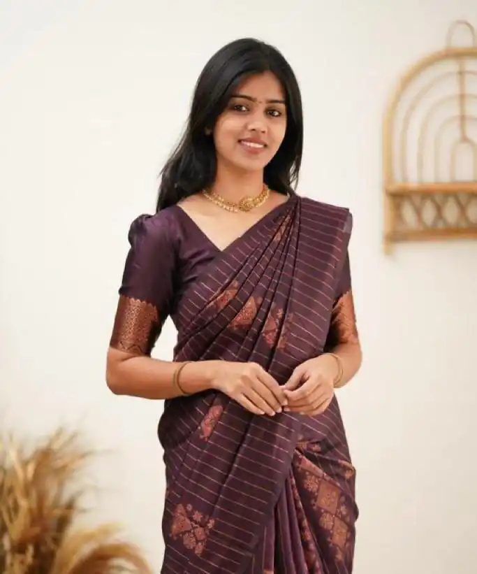 Wine Soft Lichi Silk With Lace Work Saree | Sarees, Bollywood Sarees, Creative Sarees, Designer Sarees, Embroidered Sarees, Ethnic Saree, Modern Digital sarees, Party Wear Sarees