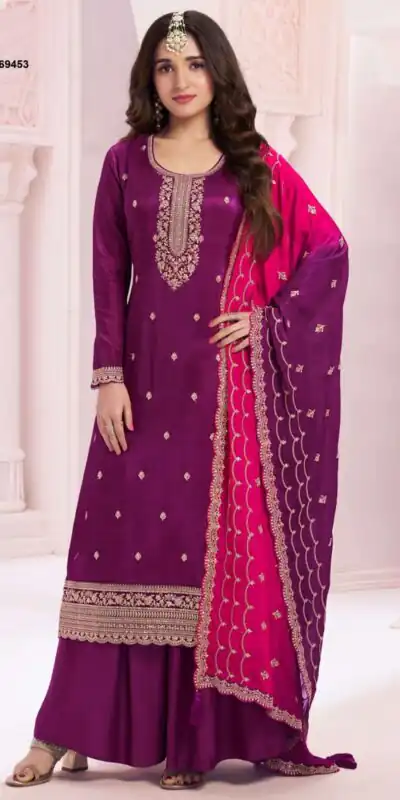 Wine Vichitra Zari Embroidery Work Salwar Suit | Jump Suits, Salwar suit, Casual Suits, Creative suits, Designer Suits, Palazzo Suits, Party Wear Suits, Patiala Suits, Straight Suits