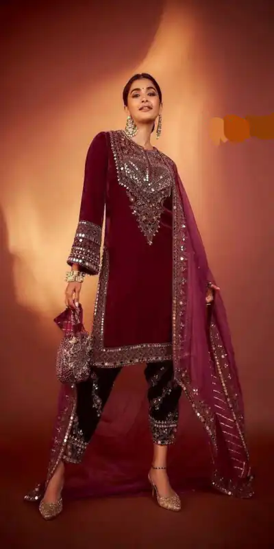 Wine Viscose Velvet Embroidery Work Salwar Suit | Jump Suits, Salwar suit, Casual Suits, Creative suits, Designer Suits, Palazzo Suits, Party Wear Suits, Patiala Suits, Straight Suits