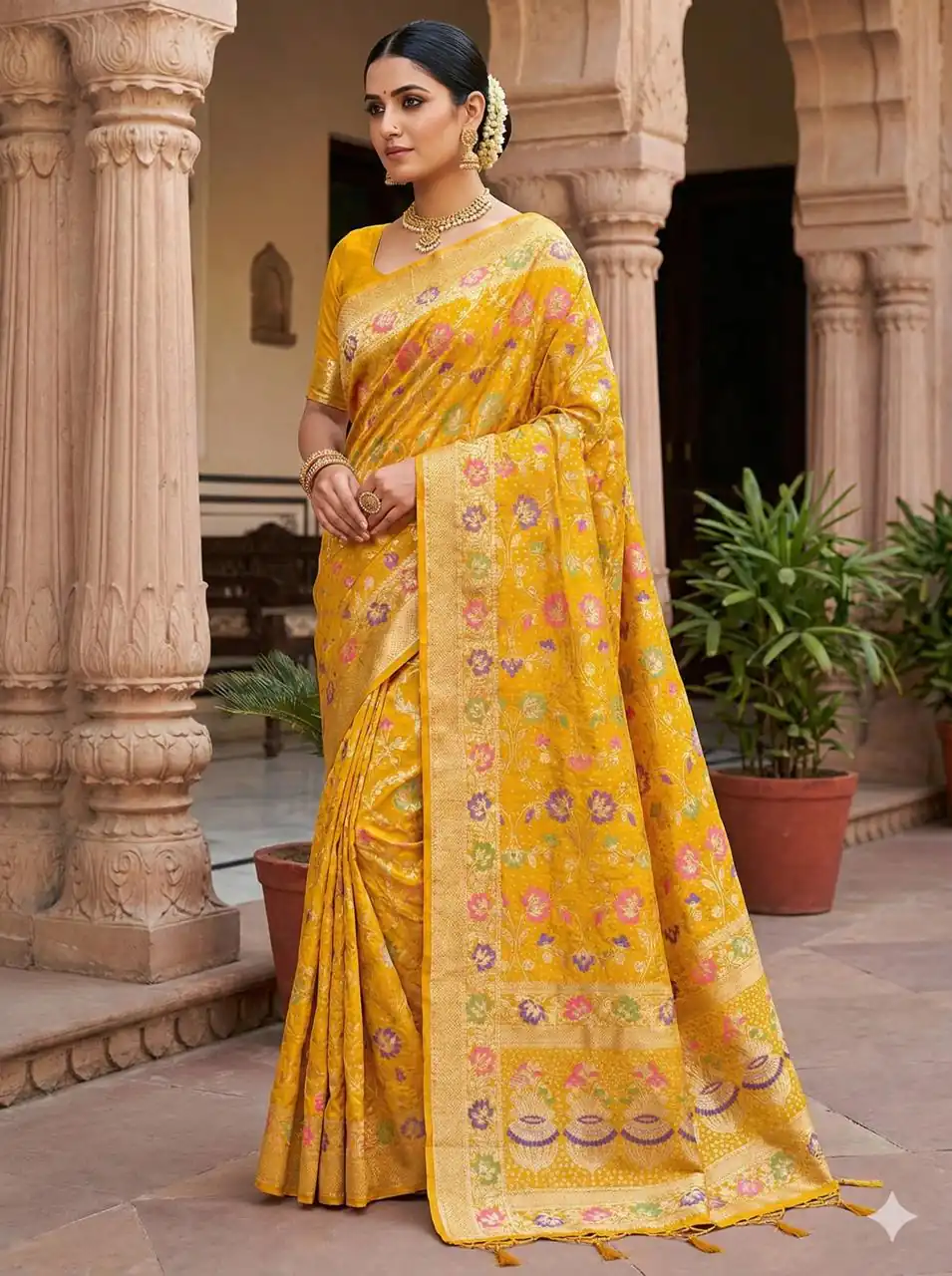 Yellow Banarasi Silk Zari Work All Over Saree | Sarees, Bollywood Sarees, Creative Sarees, Designer Sarees, Embroidered Sarees, Ethnic Saree, Modern Digital sarees, Party Wear Sarees