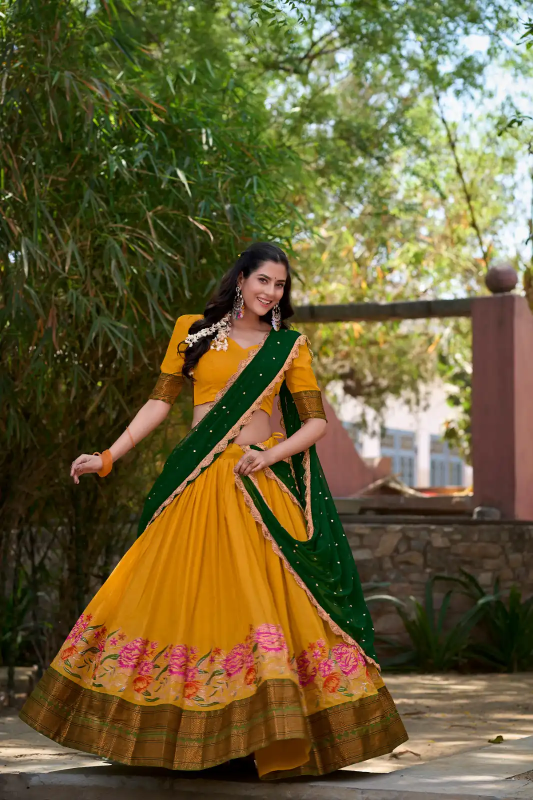 Yellow Cotton Embroidery Lehenga Choli | Lehenga, Bollywood Lehenga, Creative Lehenga, Designer Lehenga, Embroidered Lehenga, Party Wear Lehenga