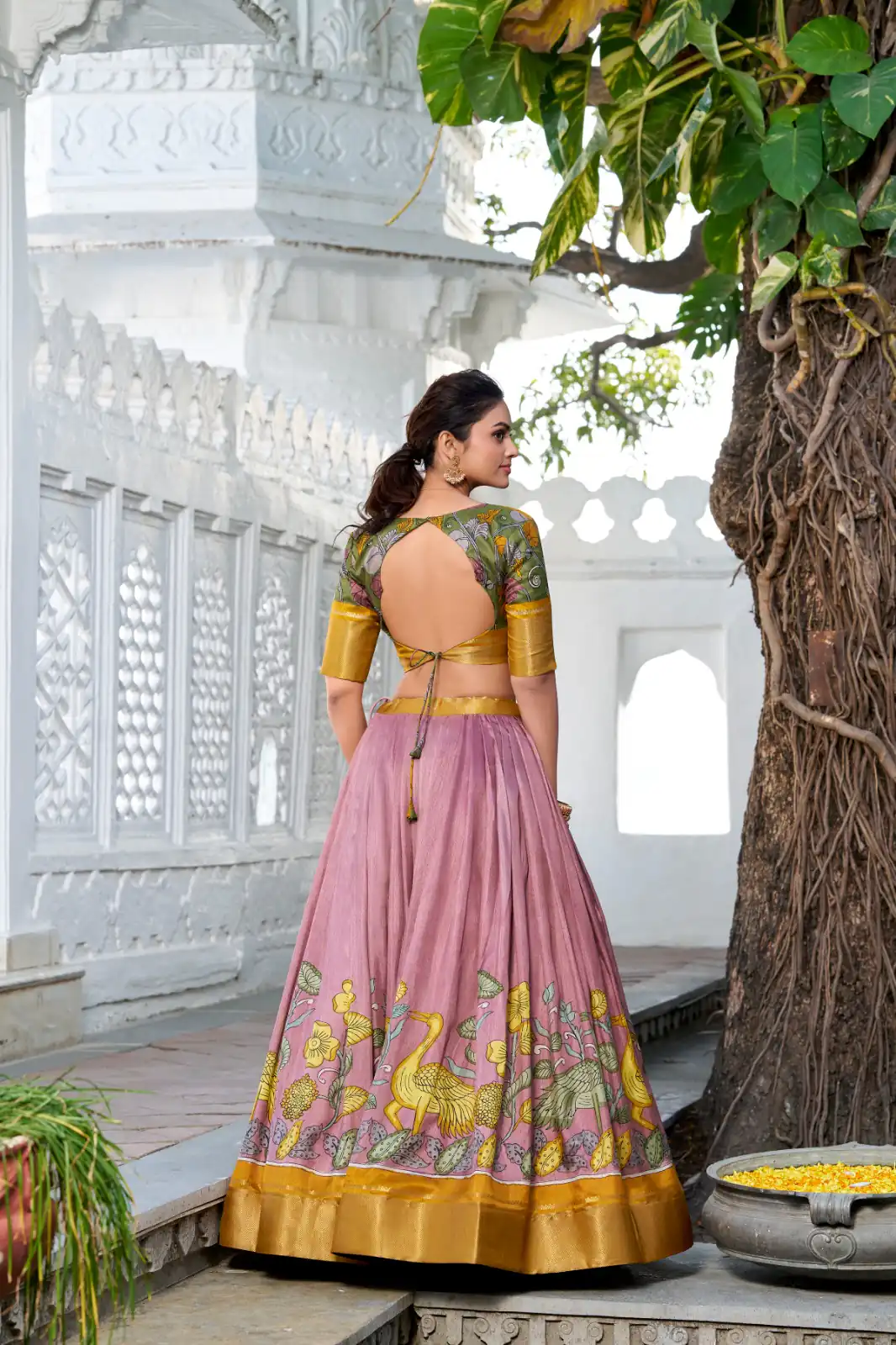 Yellow Dola Silk Print Zari Border Lehenga Choli | Lehenga, Bollywood Lehenga, Creative Lehenga, Designer Lehenga, Embroidered Lehenga, Party Wear Lehenga