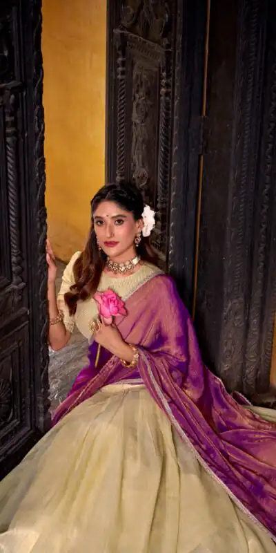 Yellow Dupion Silk Lace Zari Work Lehenga Choli | Lehenga, Bollywood Lehenga, Creative Lehenga, Designer Lehenga, Embroidered Lehenga, Party Wear Lehenga