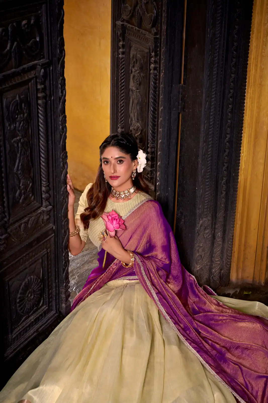 Yellow Dupion Silk Lace Zari Work Lehenga Choli | Lehenga, Bollywood Lehenga, Creative Lehenga, Designer Lehenga, Embroidered Lehenga, Party Wear Lehenga