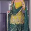 Yellow Faux Georgette 9 mm Sequence Work Salwar Suit | Jump Suits, Salwar suit, Casual Suits, Creative suits, Designer Suits, Palazzo Suits, Party Wear Suits, Patiala Suits, Straight Suits