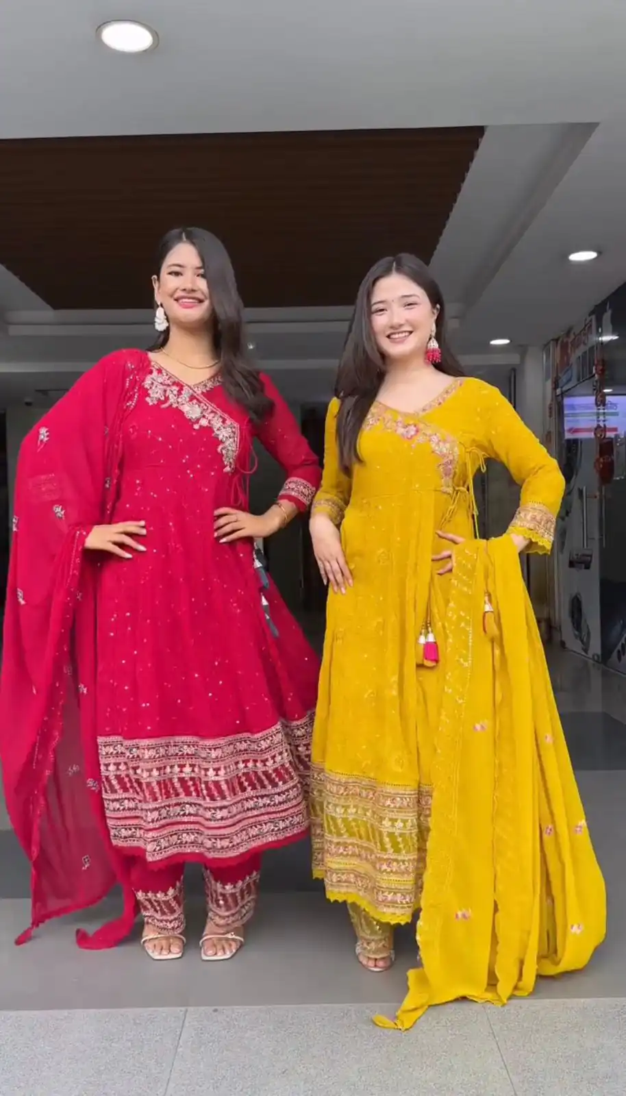 Yellow Faux Georgette Embroidery Work Salwar Suit | Jump Suits, Tops & Bottoms, Track Suits, Salwar suit, Casual Suits, Creative suits, Designer Suits, Palazzo Suits, Party Wear Suits, Patiala Suits, Straight Suits, Trendy Wear