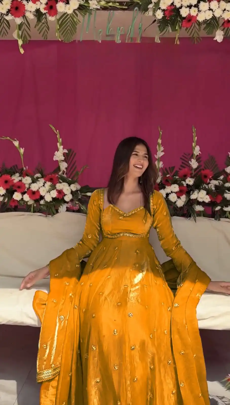 Yellow Fendy Silk Lace Work Gown | Gowns, Bollywood Gowns, Creative Gowns, Designer Gowns, Embroidered Gowns, Party Wear Gowns