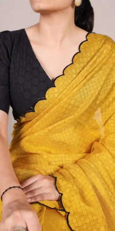 Yellow Gadhawal Arca Work Saree | Sarees, Bollywood Sarees, Creative Sarees, Designer Sarees, Embroidered Sarees, Ethnic Saree, Modern Digital sarees, Party Wear Sarees