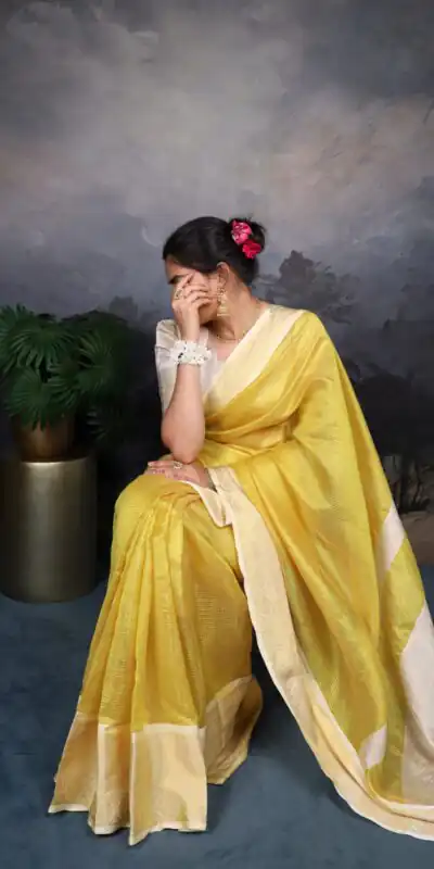 Yellow Jacquard Chex Zari Weaving Work Saree | Sarees, Bollywood Sarees, Creative Sarees, Designer Sarees, Embroidered Sarees, Ethnic Saree, Modern Digital sarees, Party Wear Sarees