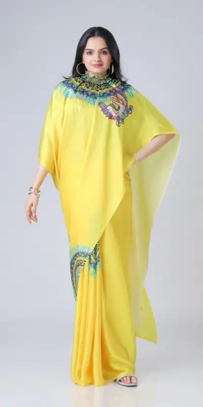 Yellow Japan Satin Digital Print Work Saree | Sarees, Bollywood Sarees, Creative Sarees, Designer Sarees, Embroidered Sarees, Ethnic Saree, Modern Digital sarees, Party Wear Sarees