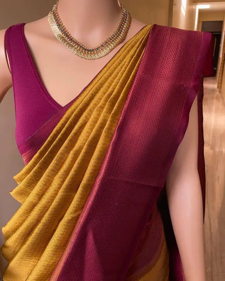 Yellow Lichi Silk Jacquard Border Lace Work Saree | Sarees, Bollywood Sarees, Creative Sarees, Designer Sarees, Embroidered Sarees, Ethnic Saree, Modern Digital sarees, Party Wear Sarees