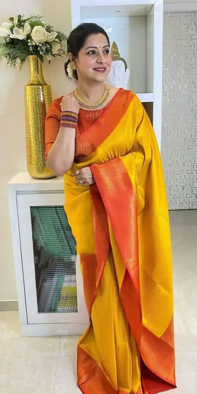 Yellow Lichi Silk Lace Border Work Saree | Sarees, Bollywood Sarees, Creative Sarees, Designer Sarees, Embroidered Sarees, Ethnic Saree, Modern Digital sarees, Party Wear Sarees