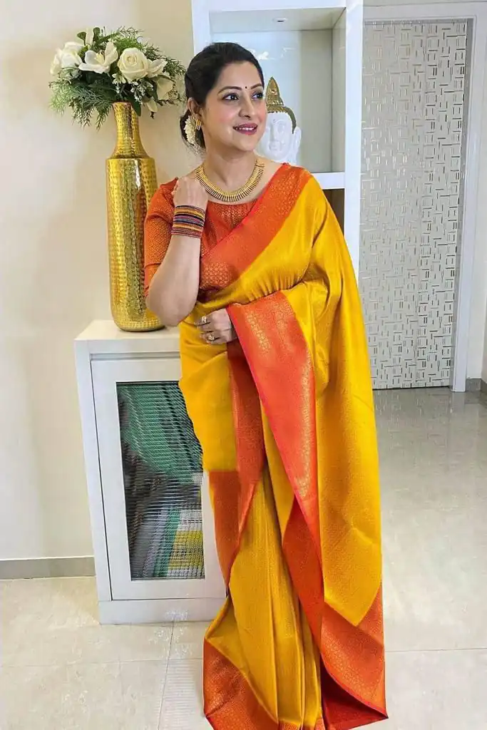 Yellow Lichi Silk Lace Border Work Saree | Sarees, Bollywood Sarees, Creative Sarees, Designer Sarees, Embroidered Sarees, Ethnic Saree, Modern Digital sarees, Party Wear Sarees