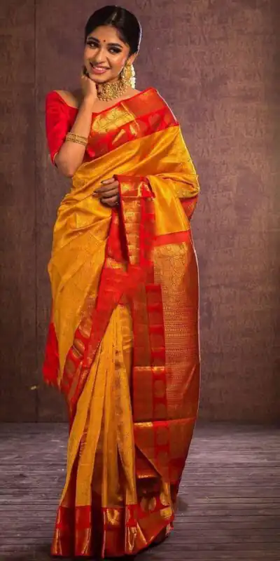 Yellow Lichi Silk With Jacquard Lace Work Saree | Sarees, Bollywood Sarees, Creative Sarees, Designer Sarees, Embroidered Sarees, Ethnic Saree, Modern Digital sarees, Party Wear Sarees
