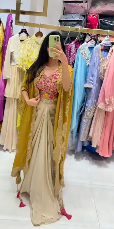 Yellow Mono Silk Sequence Embroidery Work Dhoti Suit | Jump Suits, Salwar suit, Casual Suits, Creative suits, Designer Suits, Palazzo Suits, Party Wear Suits, Patiala Suits, Straight Suits