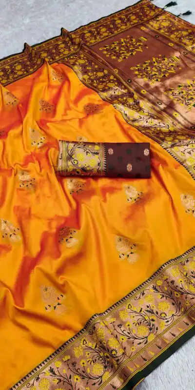 Yellow Pethani Silk Zari Lace Weaving Work Saree | Sarees, Bollywood Sarees, Creative Sarees, Designer Sarees, Embroidered Sarees, Ethnic Saree, Modern Digital sarees, Party Wear Sarees