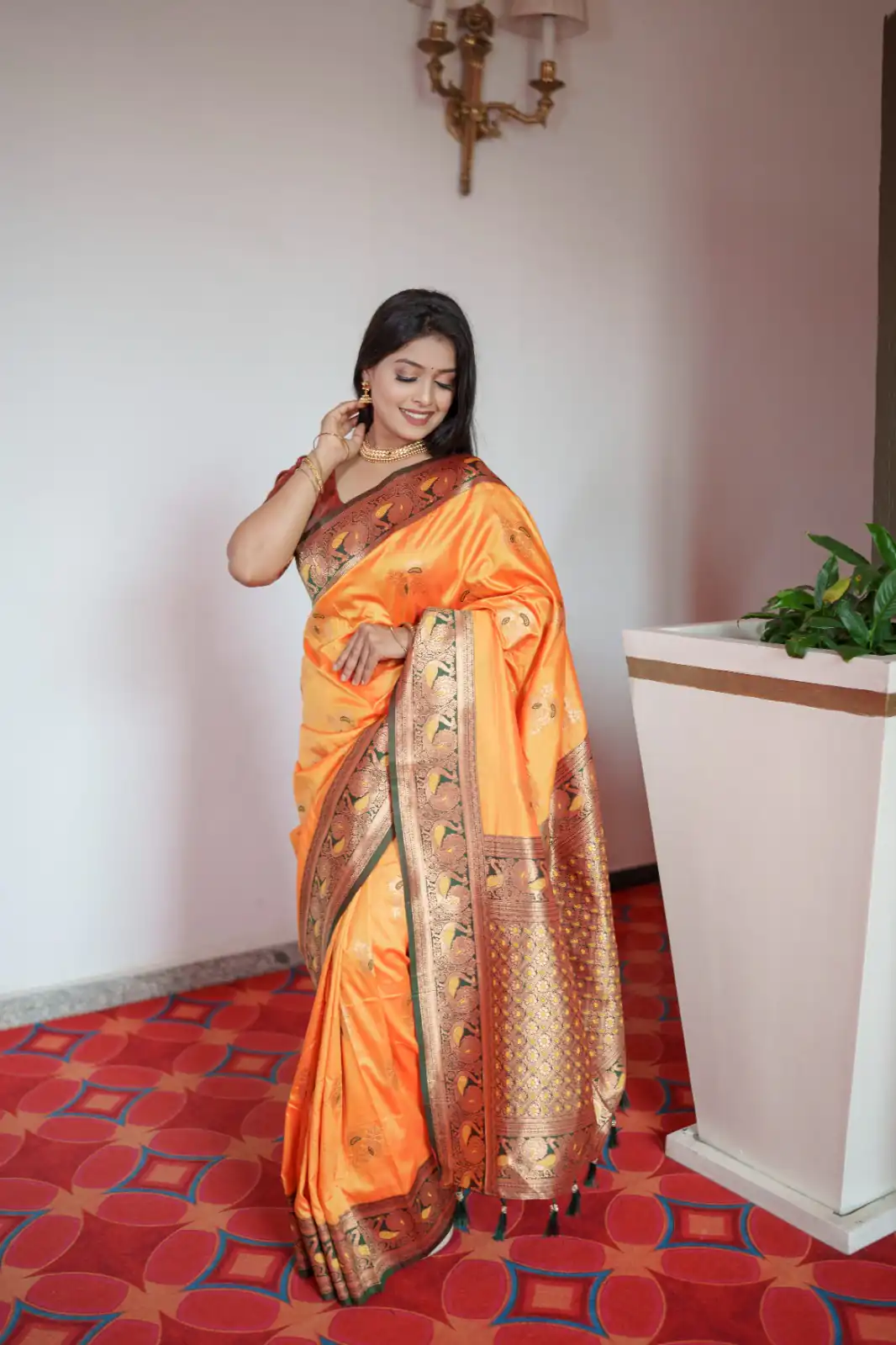 Yellow Pethani Silk Zari Lace Work Saree | Sarees, Bollywood Sarees, Creative Sarees, Designer Sarees, Embroidered Sarees, Ethnic Saree, Modern Digital sarees, Party Wear Sarees
