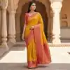 Yellow Pochampalli Lace Zari Work Saree | Sarees, Bollywood Sarees, Creative Sarees, Designer Sarees, Embroidered Sarees, Ethnic Saree, Modern Digital sarees, Party Wear Sarees