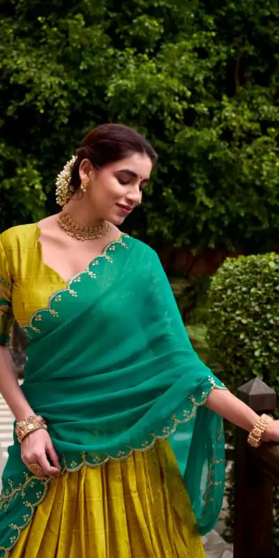 Yellow Poly Cotton Embroidery Zari Work Lehenga Choli | Lehenga, Bollywood Lehenga, Creative Lehenga, Designer Lehenga, Embroidered Lehenga, Party Wear Lehenga