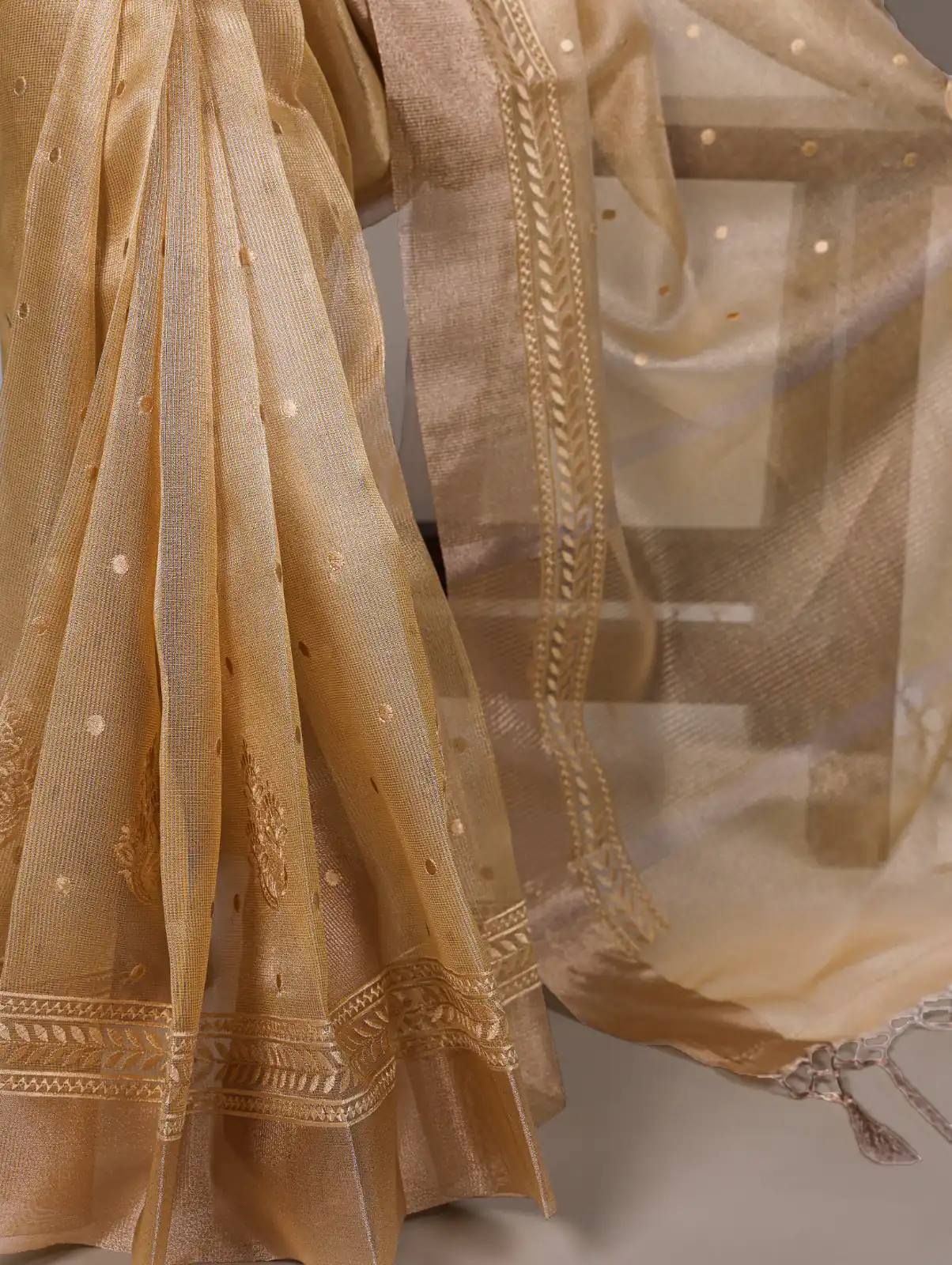 Yellow Poly Shimmer Embroidery Work Saree | Sarees, Bollywood Sarees, Creative Sarees, Designer Sarees, Embroidered Sarees, Ethnic Saree, Modern Digital sarees, Party Wear Sarees