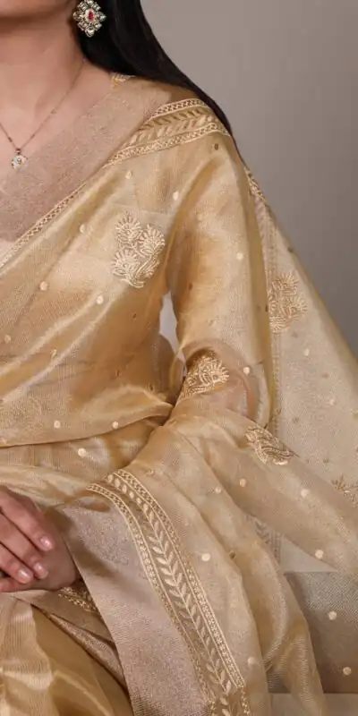 Yellow Poly Shimmer Embroidery Work Saree | Sarees, Bollywood Sarees, Creative Sarees, Designer Sarees, Embroidered Sarees, Ethnic Saree, Modern Digital sarees, Party Wear Sarees