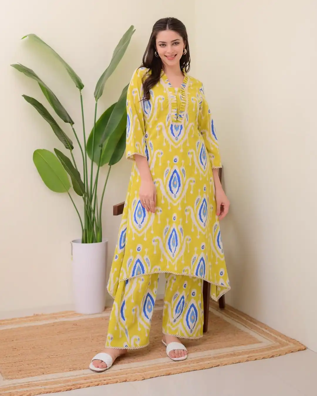 Yellow Rayon Wood With Print Salwar Suit | Jump Suits, Salwar suit, Casual Suits, Creative suits, Designer Suits, Palazzo Suits, Party Wear Suits, Patiala Suits, Straight Suits