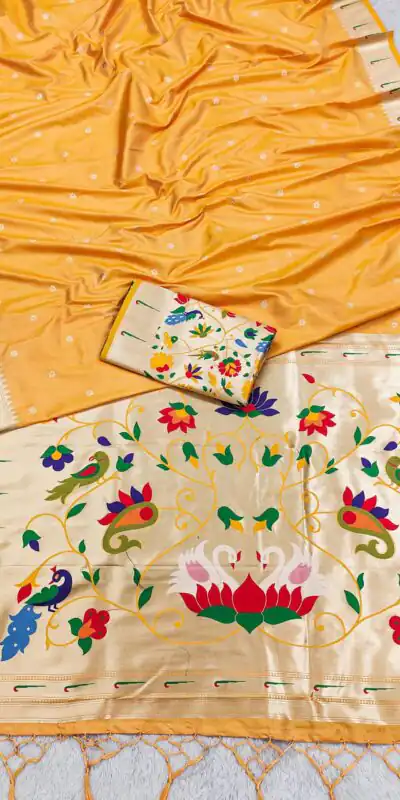 Yellow Silk Zari Lace Work Saree | Sarees, Bollywood Sarees, Creative Sarees, Designer Sarees, Embroidered Sarees, Ethnic Saree, Modern Digital sarees, Party Wear Sarees